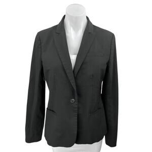 Banana Republic Women's Black Wool One Button Notch Collar Blazer Coat Jacket 10